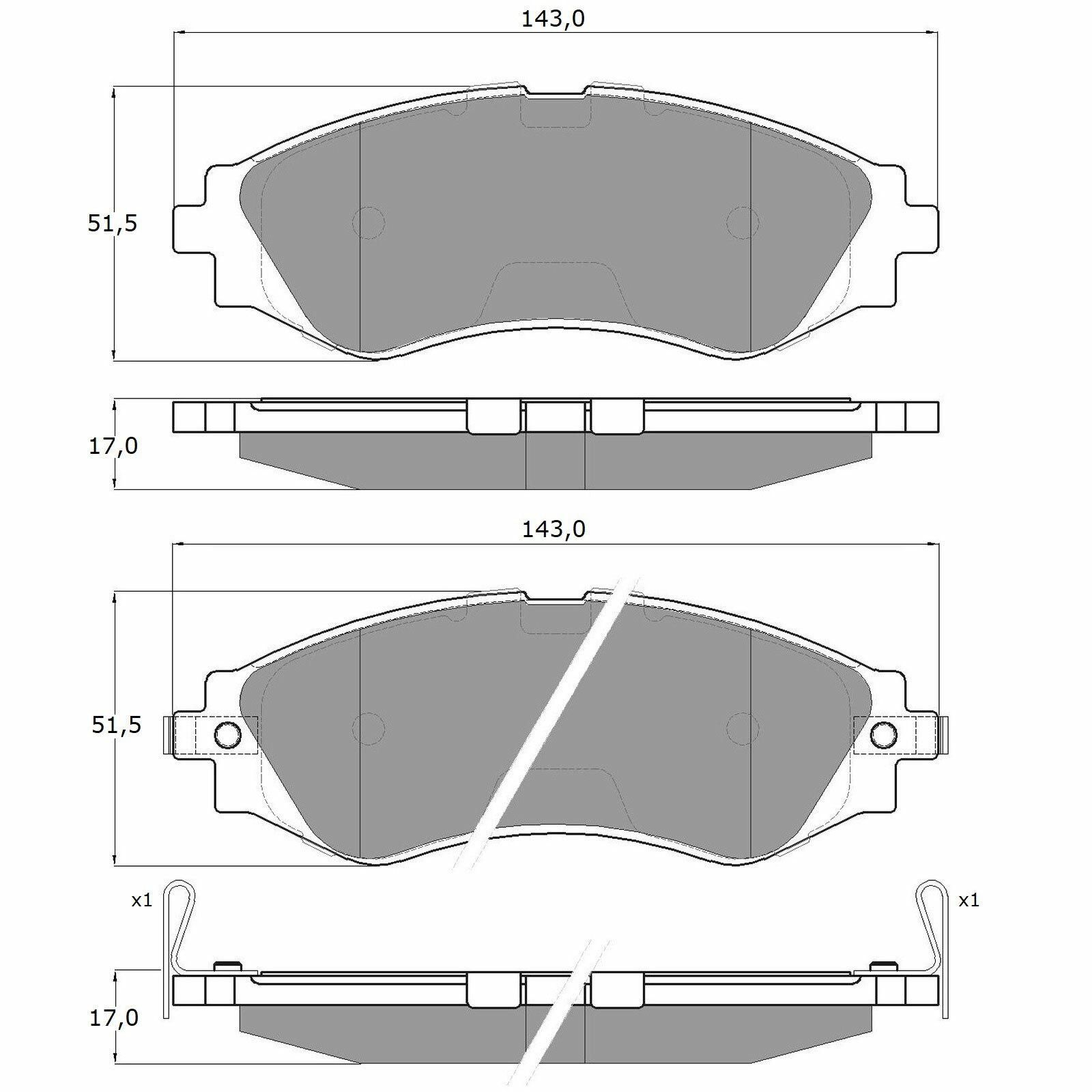 Sada brzdových destiček, kotoučová brzda TOMEX Brakes